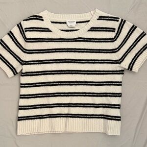 Song of Style Black and Cream Knit Top